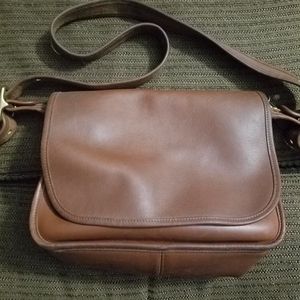 BROWN VINTAGE COACH FLAP PURSE